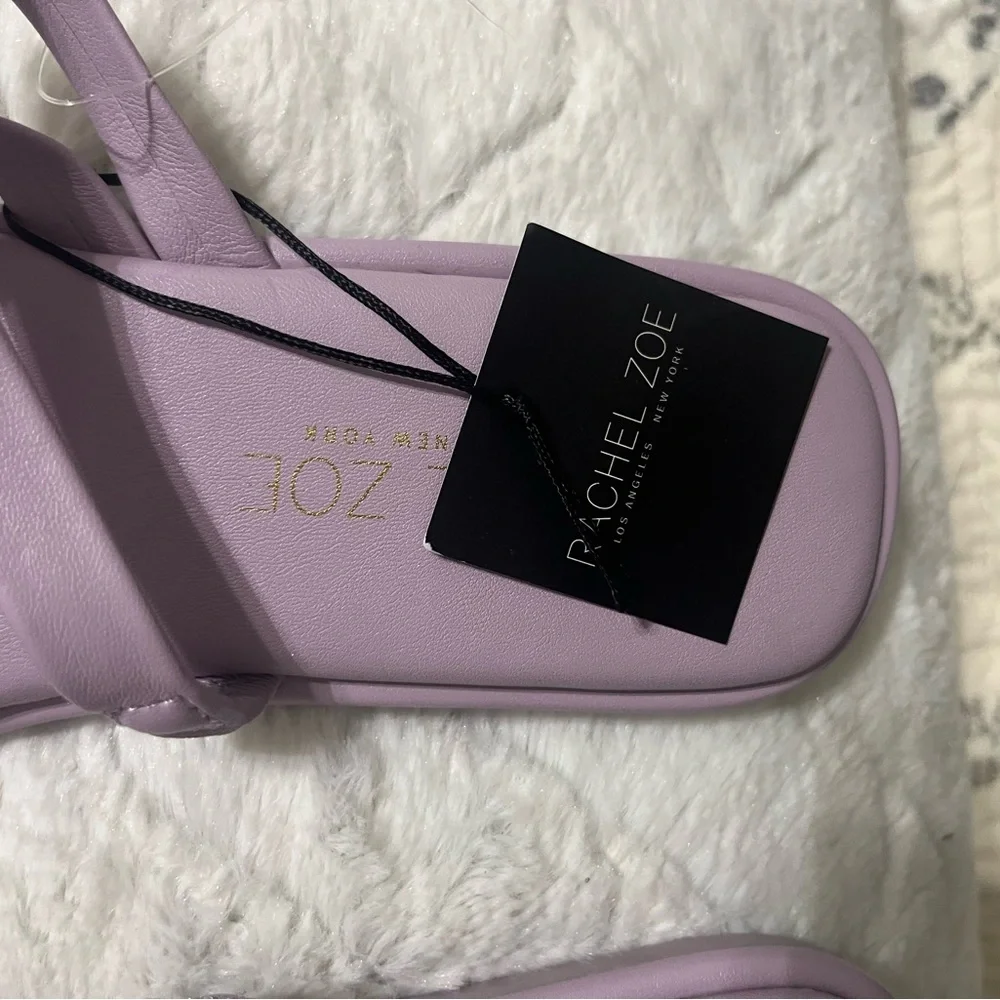 Rachel Zoe purple‎ flat sandals slides NEW 7.5